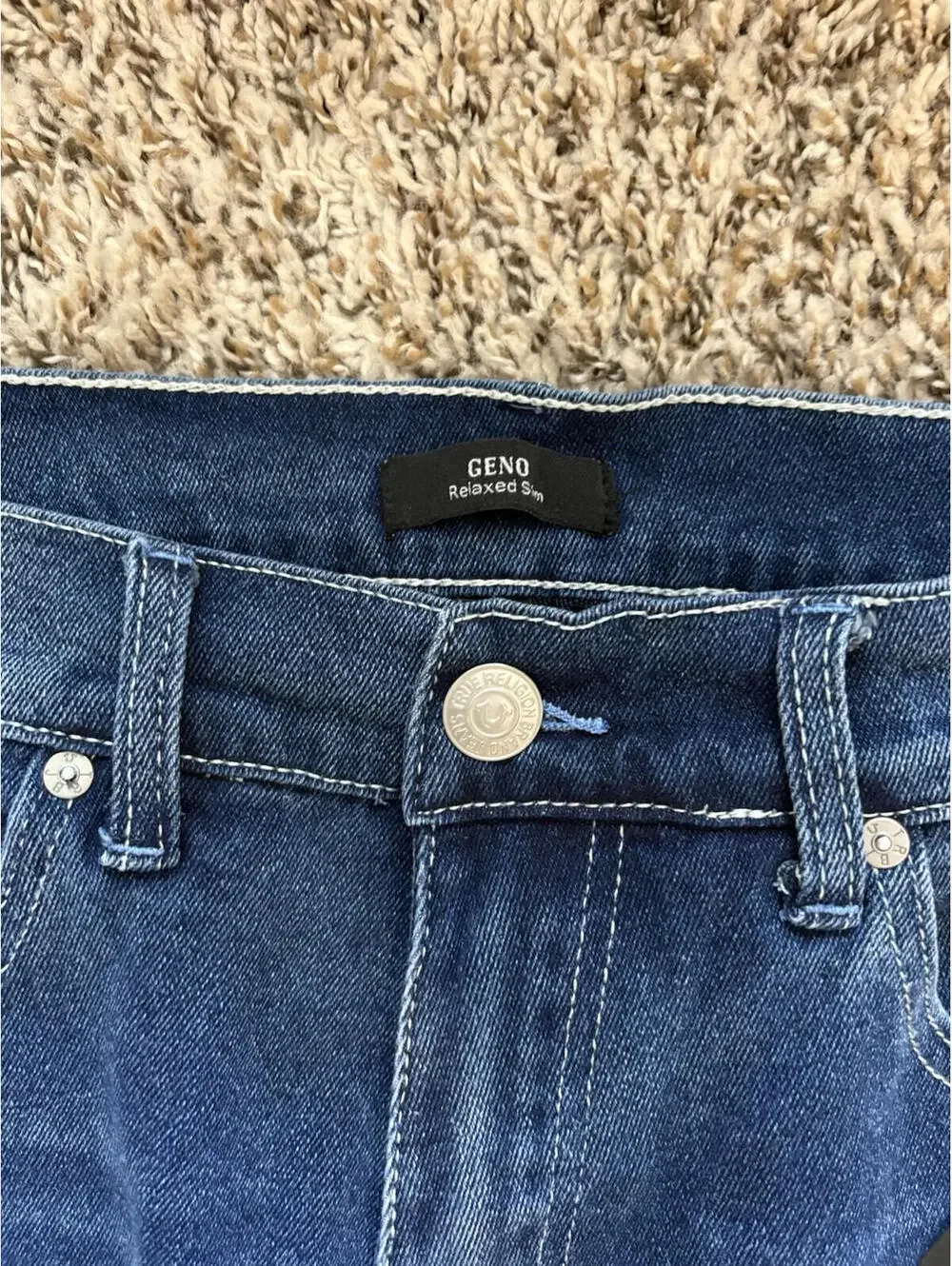 True Religion Geno Relaxed Slim Flap Jeans Men’s Size 34x32 Harmonious Wash NWT
